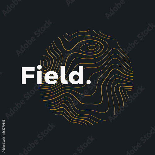 Foto Field logo of topographic line map