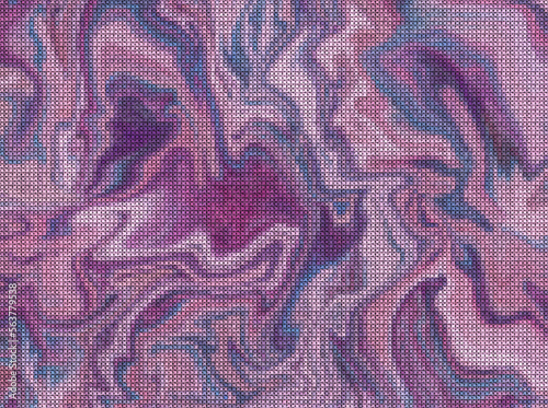 Illustration. Cross-stitch marble background. Modern futuristic pattern. Multicolor dynamic background. Decorative prints for creativity and imagination. Cross-stitching rustic or country style.
