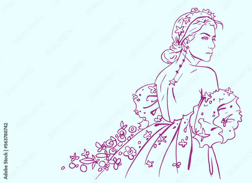 illustration of a princess vector for card decoration illustration illustration of a princess vector for card decoration illustration