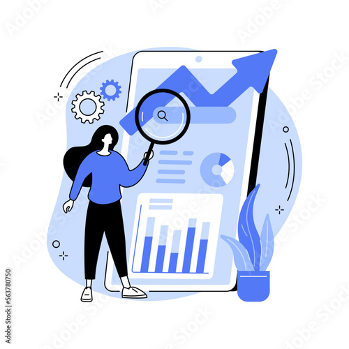 Mobile SEO abstract concept vector illustration.