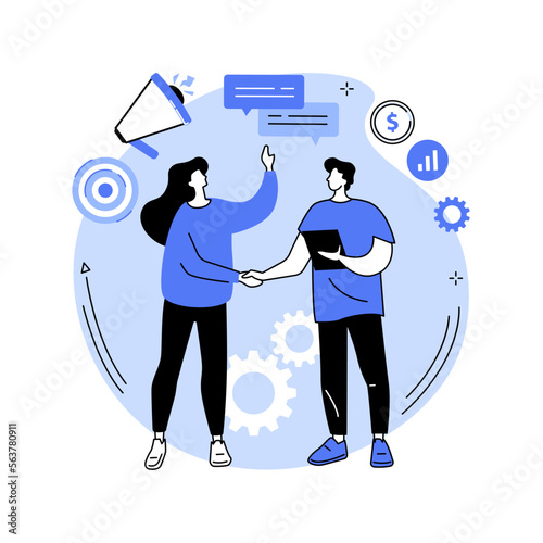 Relationship marketing abstract concept vector illustration.
