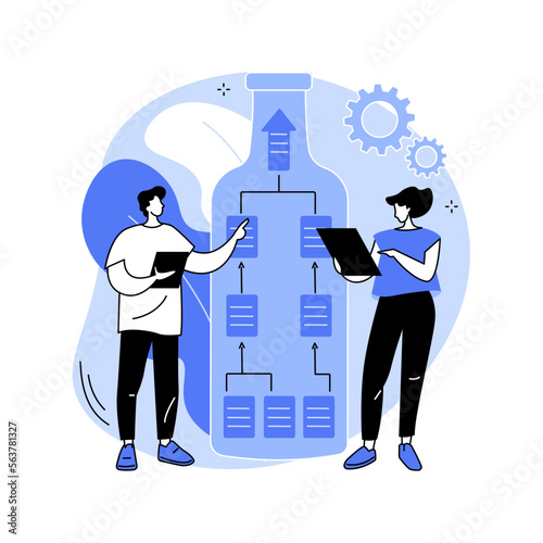 Bottleneck analysis abstract concept vector illustration.