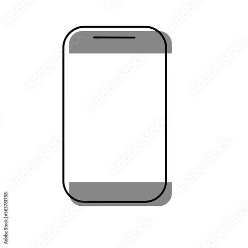 Screen of Smart phone on isolated background.