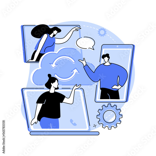Unified communication abstract concept vector illustration.