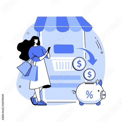 Cashback service abstract concept vector illustration.