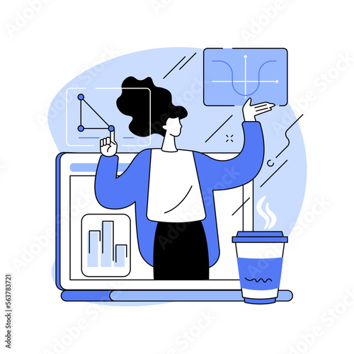 Online math tutoring abstract concept vector illustration.