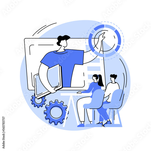 Online workshop abstract concept vector illustration.