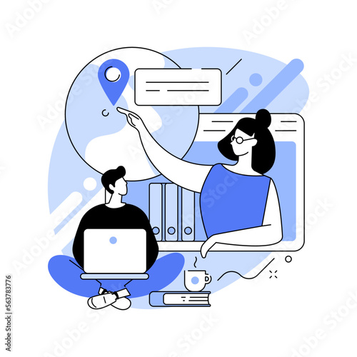 Online tutor abstract concept vector illustration.