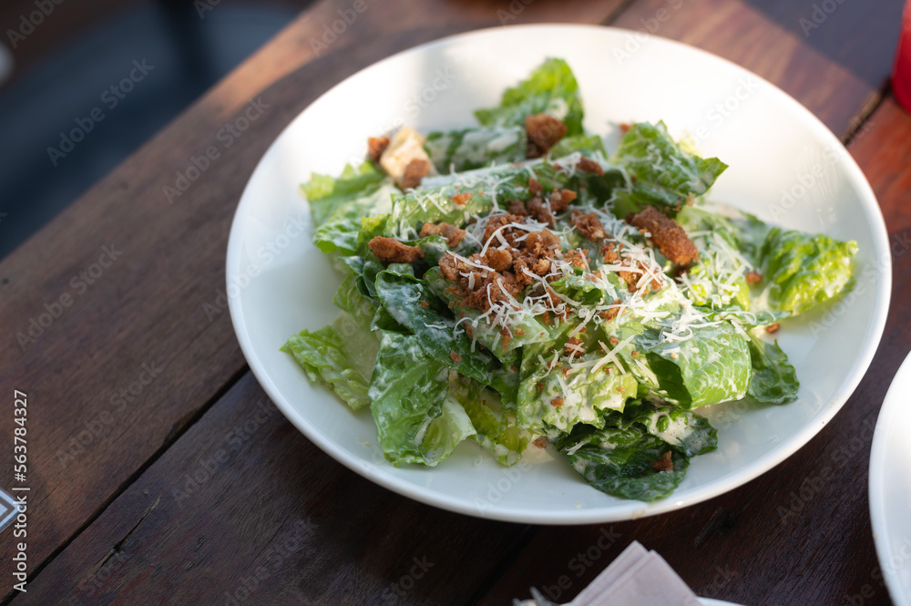 Green vegan salad from green leaves mix and vegetables. Green vegan salad from green leaves mix and vegetables.