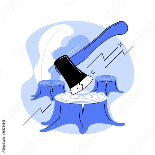 Deforestation abstract concept vector illustration.