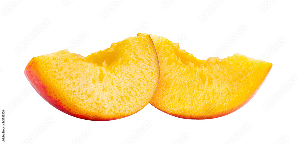 Nectarinec slice isolated on transparent png Nectarinec slice isolated on transparent png