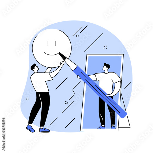 Self-esteem abstract concept vector illustration.