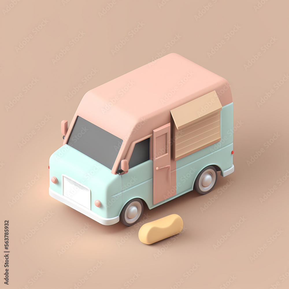 Cute & whimsical 3D delivery car icon character perfect for logistics, transportation projects, website AI Generative, marketing materials. Adorable cartoon design, cheerful colors, friendly Cute & whimsical 3D delivery car icon character perfect for logistics, transportation projects, website AI Generative, marketing materials. Adorable cartoon design, cheerful colors, friendly