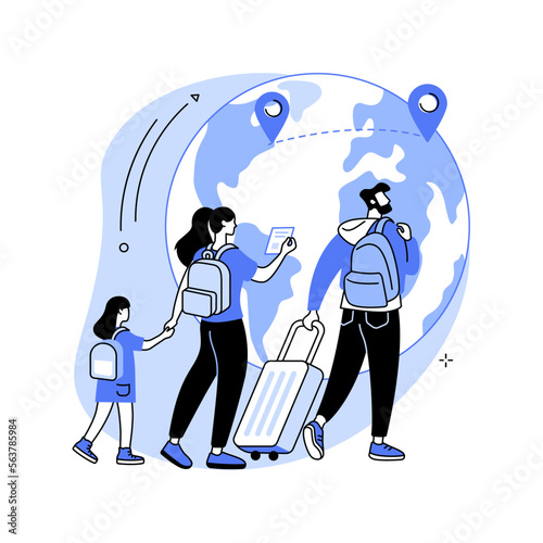 International migration abstract concept vector illustration.