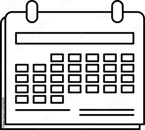 Calendar outline design icon. Simple calendar icon. minimalist calendar icon