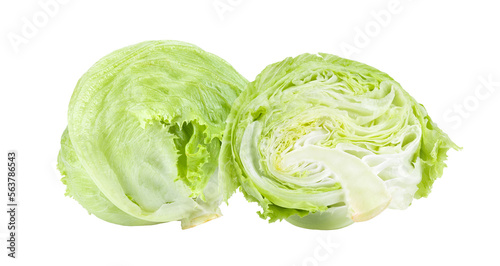 Green Iceberg lettuce on transparent png © supamas