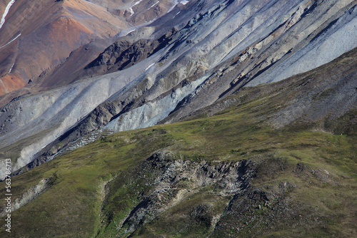 textural mountains in Denali National Park Alaska