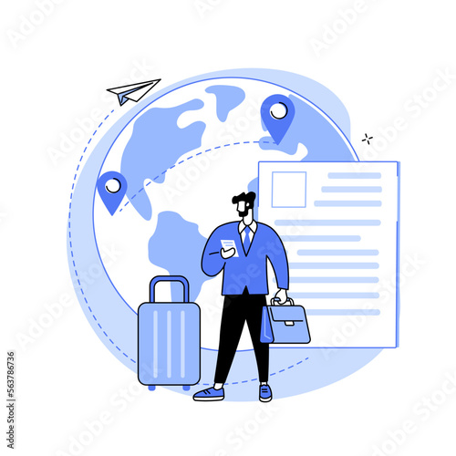 Occupational migration abstract concept vector illustration.
