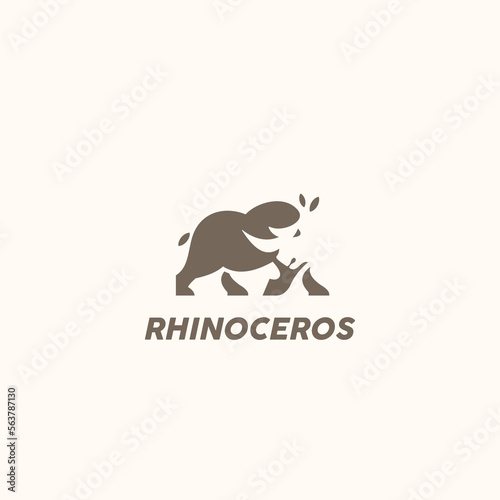 rhino vector logo design illustration