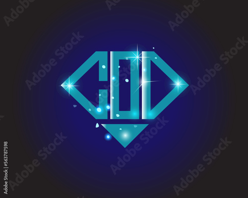 COO Logo letter monogram with diamond shape design template.
