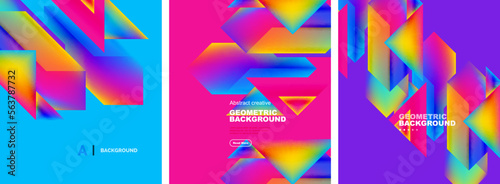 Set of abstract backgrounds. Overlapping geometric elements composition. Vector Illustration For Wallpaper, Banner, Background, Card, Book Illustration, landing page