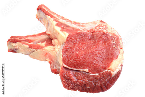 Raw meat beef isolated on white photo