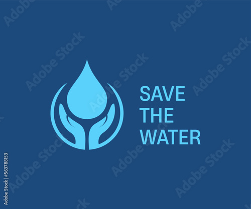 Save water. World Water Day concept. Vector illustration.