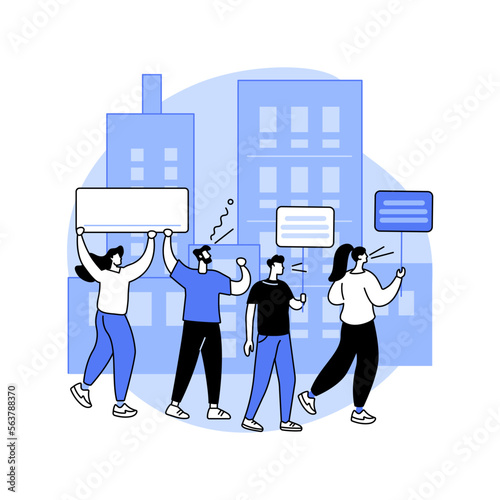 Strike action abstract concept vector illustration.