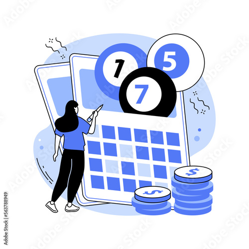 Lottery game abstract concept vector illustration.