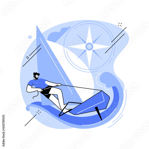Sailing abstract concept vector illustration.