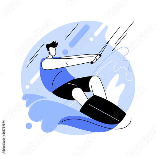 Wakeboarding abstract concept vector illustration.