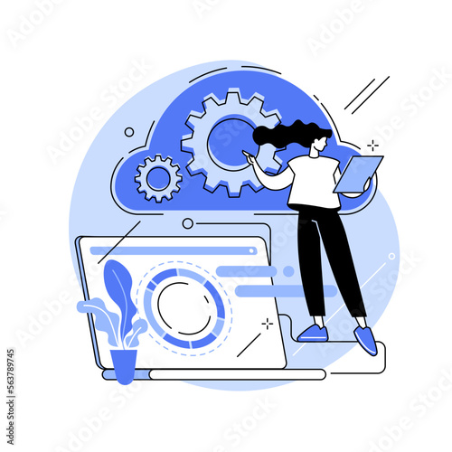 Cloud engineering abstract concept vector illustration.