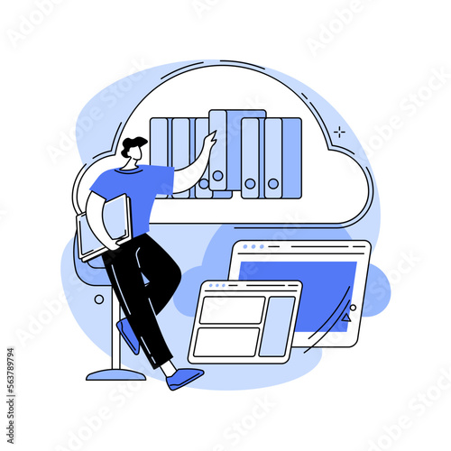 Cloud storage abstract concept vector illustration.