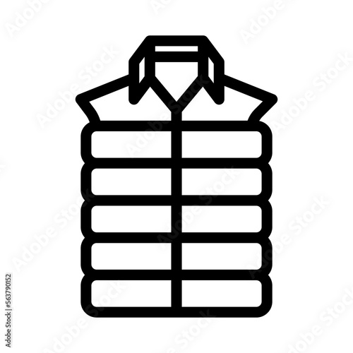Puffer vest icon with outline style |  Winter clothes | Vest icon | Winter icon
