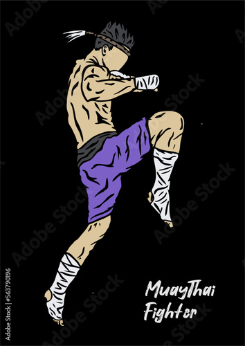ILLUSTRATION OF MUAYTHAI CHARACTER VECTOR