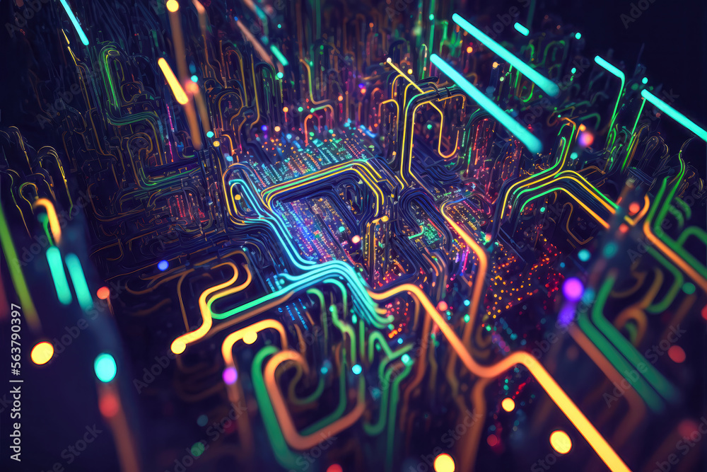 Obraz premium Circuit Board Abstract Background. Created with Generative AI Technology 