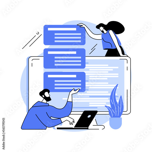Software requirement description abstract concept vector illustration.