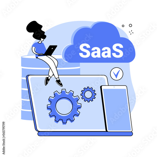 SaaS technology abstract concept vector illustration.