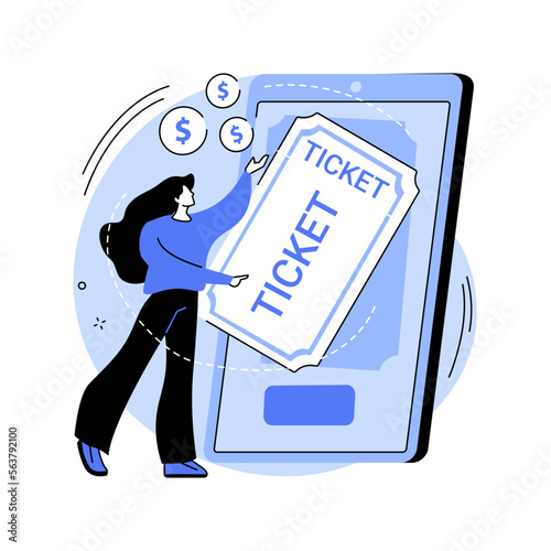 Buying tickets online abstract concept vector illustration.