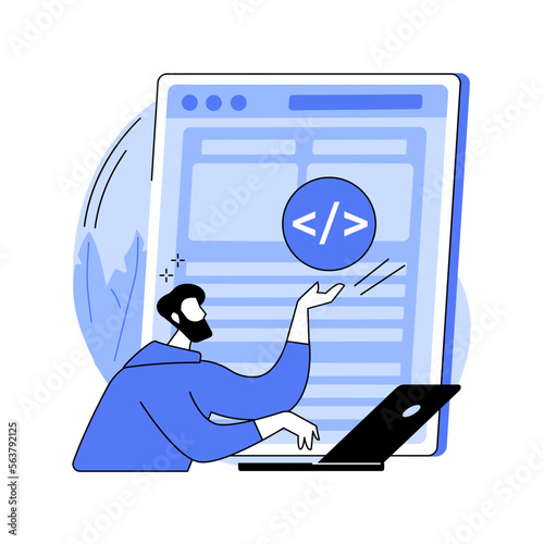 Single page application abstract concept vector illustration.