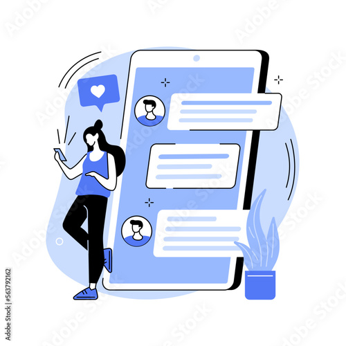 Messaging application abstract concept vector illustration.