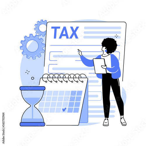 Tax payment deadline abstract concept vector illustration.