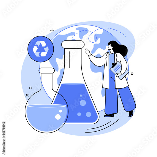 Chemical recycling abstract concept vector illustration.