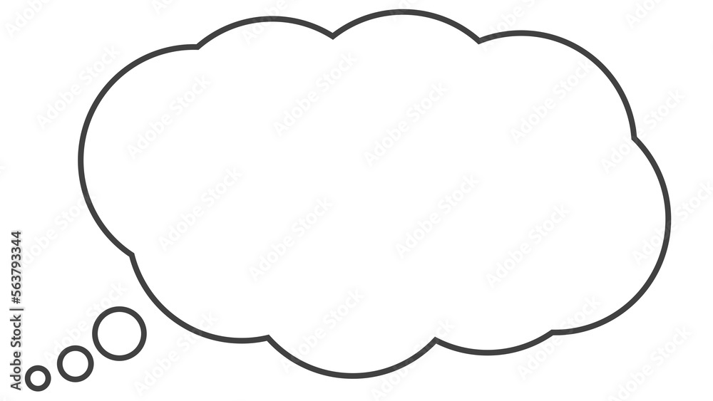 シンプルな雲形の吹き出し(白背景) シンプルな雲形の吹き出し(白背景)