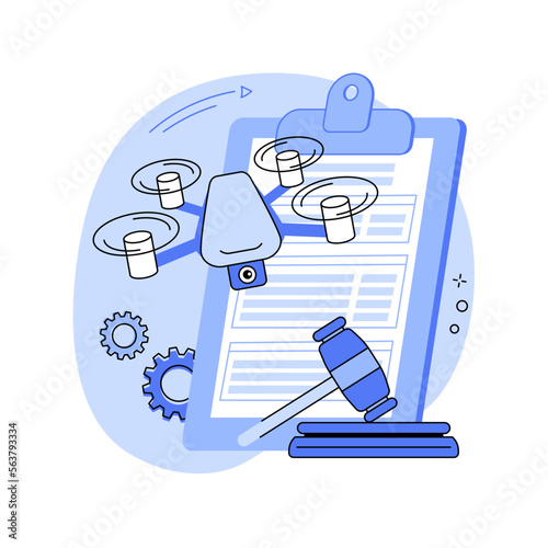 Drone flying regulations abstract concept vector illustration.