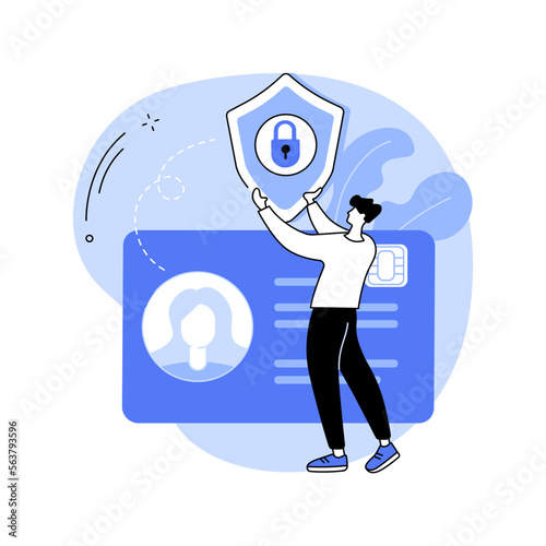Smart ID card abstract concept vector illustration.