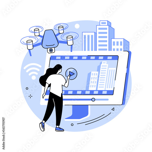 Aerial videography abstract concept vector illustration.