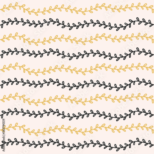 Seamless pink gold leaves background, pastel pink and gold abstract pattern.