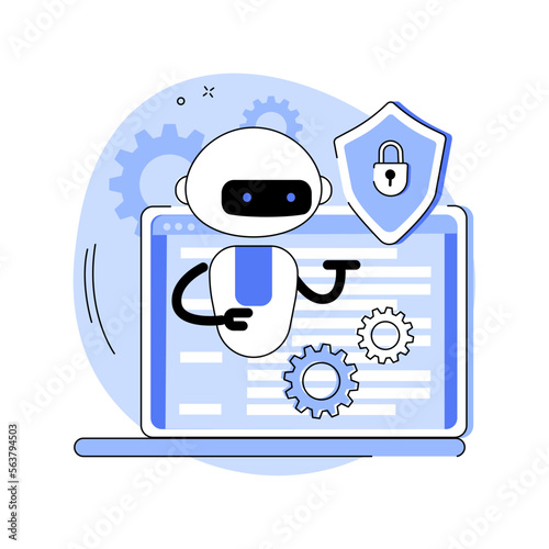Industrial cybersecurity abstract concept vector illustration.