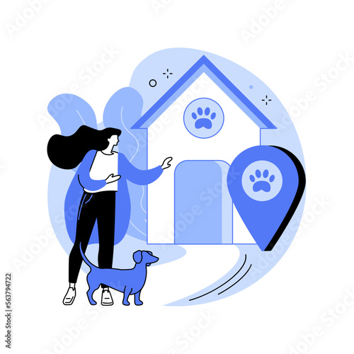 Dogs friendly place abstract concept vector illustration.